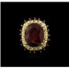 Image 1 : 14KT Yellow Gold 32.79ctw Ruby and Diamond Ring