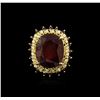 Image 1 : 14KT Yellow Gold 32.79ctw Ruby and Diamond Ring