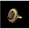 Image 2 : 14KT Yellow Gold 32.79ctw Ruby and Diamond Ring