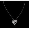 Image 2 : 14-18KT White Gold 0.56ctw Diamond Pendant With Chain