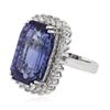 Image 2 : 14KT White Gold GIA Certified 22.54ct Tanzanite and Diamond Ring