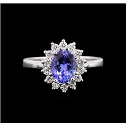 1.00ct Tanzanite and Diamond Ring - 14KT White Gold