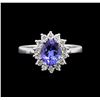 Image 1 : 1.00ct Tanzanite and Diamond Ring - 14KT White Gold