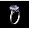 Image 3 : 1.00ct Tanzanite and Diamond Ring - 14KT White Gold