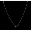 Image 1 : 14KT Rose Gold 0.09ct Diamond Solitaire Necklace