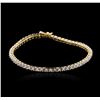 Image 1 : 14KT Yellow Gold 1.28ctw Diamond Tennis Bracelet