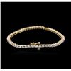 Image 2 : 14KT Yellow Gold 1.28ctw Diamond Tennis Bracelet