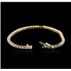 Image 3 : 14KT Yellow Gold 1.28ctw Diamond Tennis Bracelet
