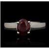 Image 1 : 14KT White Gold 1.61ct Ruby and Diamond Ring