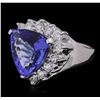 Image 2 : 14KT White Gold GIA Certified 7.94ct Tanzanite and Diamond Ring