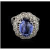 Image 1 : 14KT White Gold 9.03ct Tanzanite and Diamond Ring