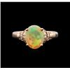 Image 1 : 14KT Rose Gold 1.40ct Ethiopian Opal and Diamond Ring