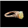 Image 2 : 14KT Rose Gold 1.40ct Ethiopian Opal and Diamond Ring