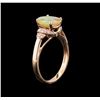 Image 3 : 14KT Rose Gold 1.40ct Ethiopian Opal and Diamond Ring