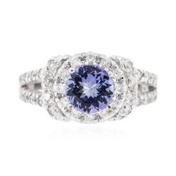 14KT White Gold 1.04ct Tanzanite and Diamond Ring