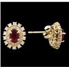 Image 2 : 14KT Yellow Gold 1.06ctw Ruby and Diamond Earrings