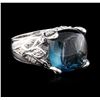 Image 2 : 14KT White Gold 14.69ct Topaz and Diamond Ring