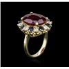 Image 3 : 14KT Yellow Gold 9.65ct Ruby, Sapphire and Diamond Ring