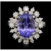 Image 1 : 14KT White Gold 5.30ct Tanzanite and Diamond Ring