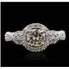 Image 1 : 14KT White Gold GIA Certified 1.63ctw Diamond Ring