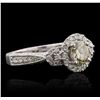 Image 2 : 14KT White Gold GIA Certified 1.63ctw Diamond Ring