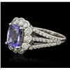 Image 2 : 14KT White Gold 2.19ct Tanzanite and Diamond Ring