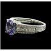 Image 2 : 14KT White Gold 1.15ct Tanzanite and Diamond Ring