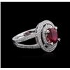 Image 2 : 18KT White Gold 1.67ct Ruby and Diamond Ring