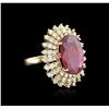 Image 2 : 14KT Yellow Gold 19.11ct Ruby and Diamond Ring