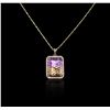 Image 2 : 14KT Yellow Gold 11.21ct Ametrine and Diamond Pendant With Chain