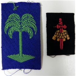 2 WWII PATCHES-PALM TREE (2ND DIV) & BLACK PATCH CROWN