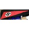 Image 1 : NAZI PENNANT-ORIGINAL-DOUBLE SIDED-54" LONG-22" WIDE