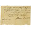 Image 1 : (PROOF OF ARMY SERVICE): War date manuscript D.S. 1p. oblong 8vo., Fishkill, Mar. 6, 1781 in whic...