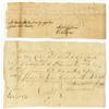Image 1 : (PROOF OF SERVICE): A lot of two manuscript D.S.'s, the first being 1p. oblong, 8vo., dated Saybr...