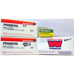 BOX LOT AMMO AND PRIMERS