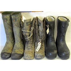 BOX LOT OF SIZE 9.5 HUNTING BOOTS