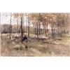 Image 1 : Anton Mauve 1838-1888 Dutch Sunlight & Shade (Also known as "Amongst the Pines) Watercolour...
