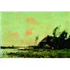 Image 1 : Jac L. Jongsma 1893-1926 Dutch Dutch Farm by the River Oil on panel Signed 11 x 15.75...