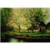 Image 1 : Willem Hendriks 1888-1966 Dutch Cattle in the Orchard Oil on canvas Signed 20 x 28 in...
