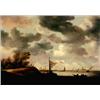 Image 1 : After Solomon van Ruysdael 18th Century Dutch School Activity on a Breezy Day near Dordrecht<b...