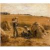 Image 1 : Leon Augustin Lhermitte 1844-1925 French La Famille en Moisson Pastel Drawn in 1908 S...
