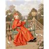 Image 1 : Andrea Landini 1847-1912 Italian The Cardinal with Pigeons Oil on canvas Signed; titled...
