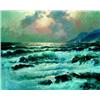 Image 1 : Alexander Dzigurski 1911-1995 Russian Seascape at Sunset Oil on canvas Signed 16 x 20...