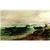 Image 1 : Charles Thomas Burt 1823-1902 British Looking Out to Sea Oil on canvas Signed & dated 18...
