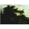 Image 1 : Frederick Waters Watts (Attributed) 1880 1862 British Figures in a Sunny Forest Glade Oil o...