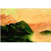 Image 1 : F.E. Jamieson 19th Century Scottish Setting Sun over the Loch Oil on canvas Signed 20...