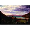 Image 1 : 19th Century Scottish School Farm & Castle Ruins by a Loch Oil on canvas 24 x 36 in, 61 x 9...
