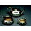 Image 1 : A 3 piece Edwardian silver Tea Service Sheffield, 1901, James Dixon & Sons The squared, reeded...