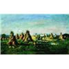 Image 1 : Charles Eugene Moss 1860-1901 RCA Canadian/American Collecting the Harvest Oil on canvas<br...