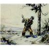 Image 1 : Adam Sherriff-Scott 1887-1980 RCA Wood Cutter in Winter Mixed media Signed 7 x 8 in,...